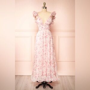 Stunning Pink Floral Maxi Dress